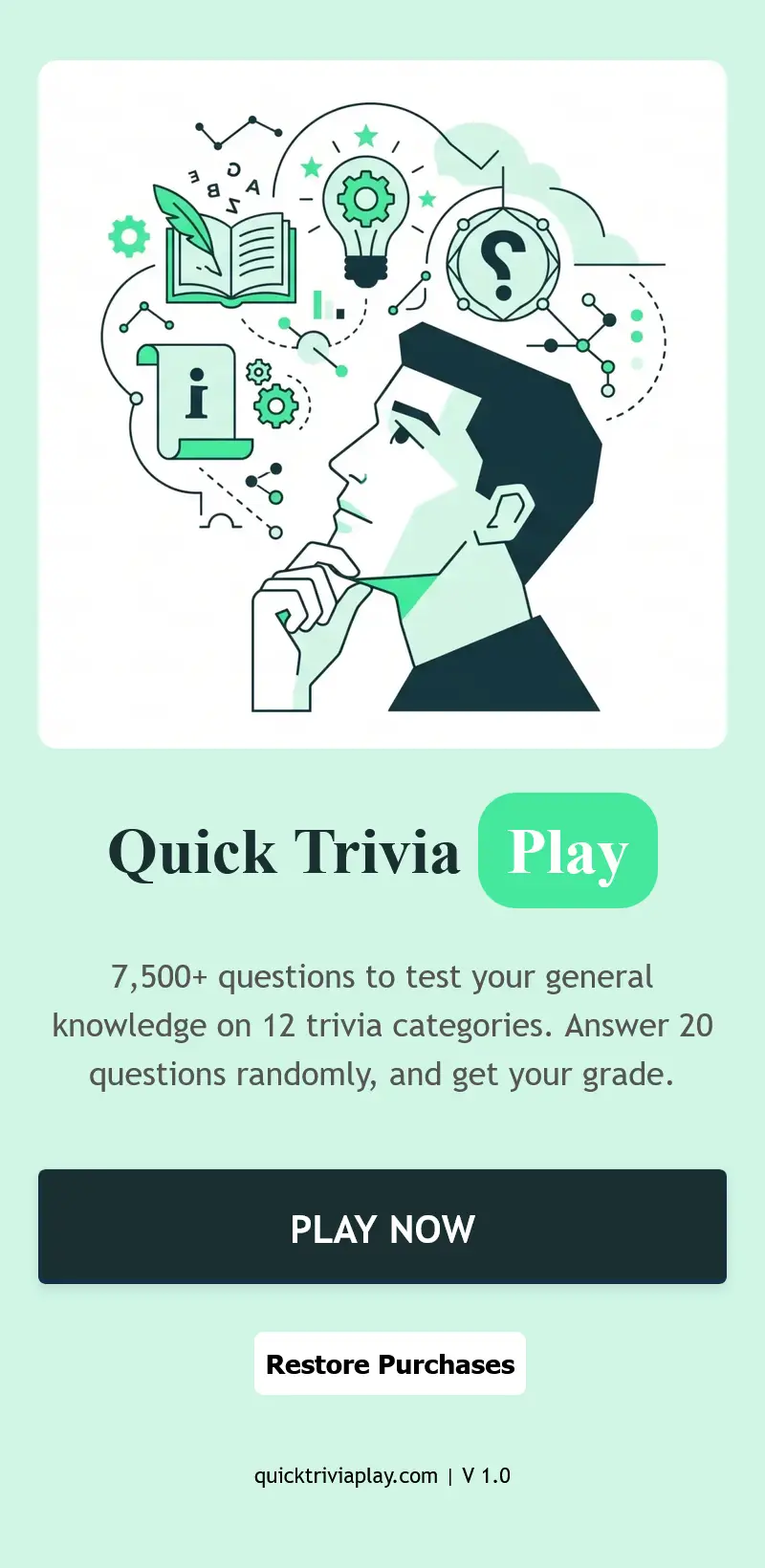 Quick Trivia Play running on an Android phone